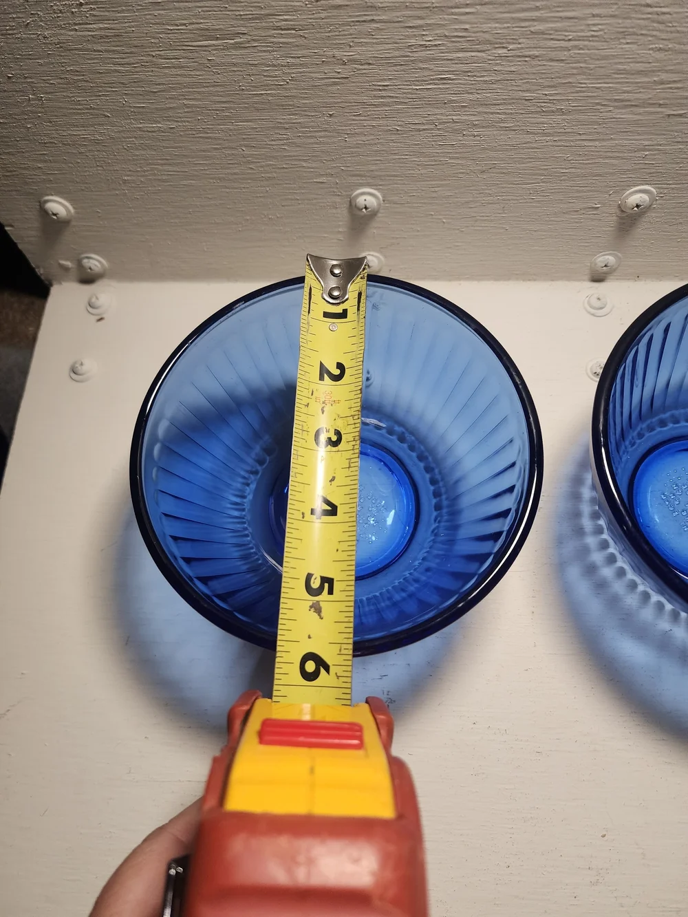 Pyrex pair ribbed